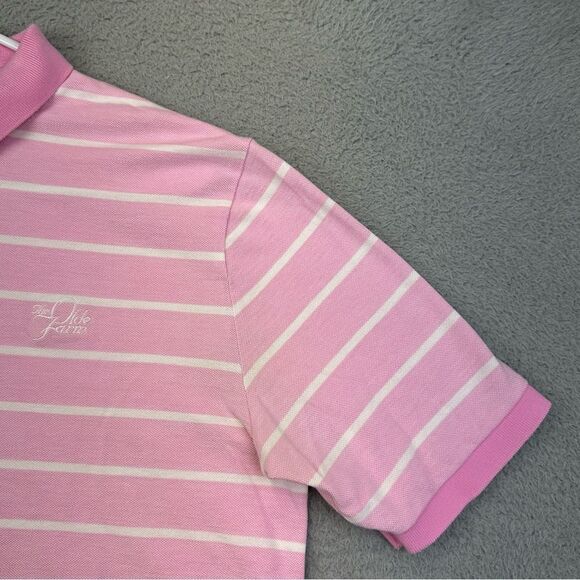 Ralph Lauren Polo Golf Shirt Mens Medium Pink Striped Olde Farm Golf Pima Casual - Picture 5 of 16